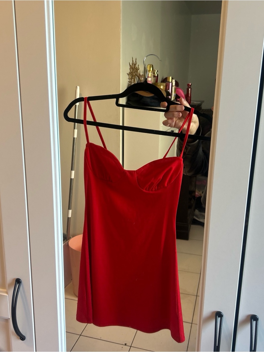 Red Spaghetti-Strap Mini Dress